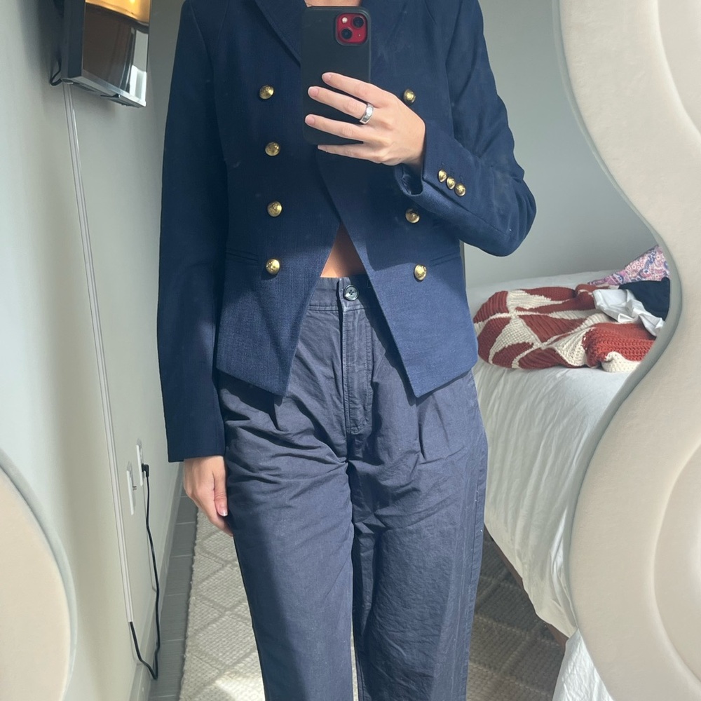 Banana Republic Midnight Blue Blazer with Gold Buttons